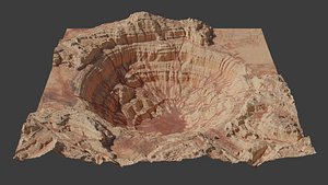 3D 8K Detailed Crater Landscape