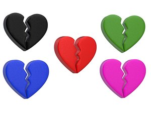 Broken Heart Emoji Collection 3D model