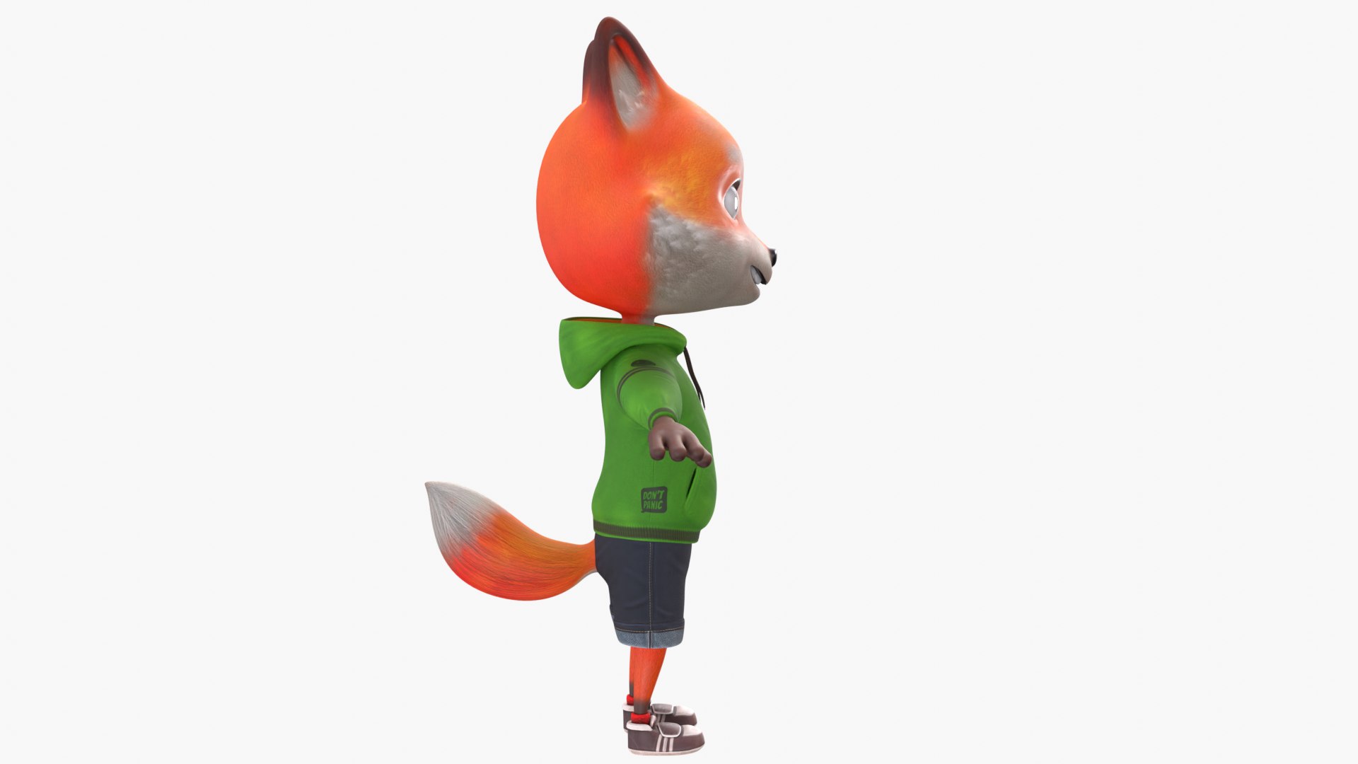 3D Cartoon Fox Character In Casual Outfit - TurboSquid 2324369