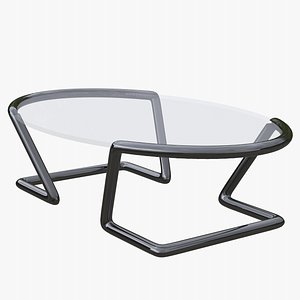 Brackets Frame Oval Table 3D model