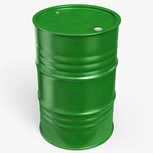3D Metal Barrel Clean Green model