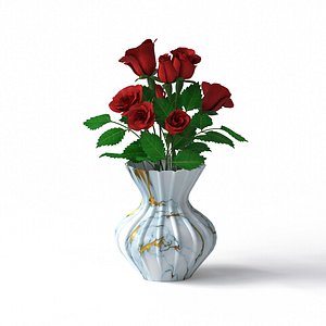 3D Flowers in Vases