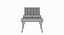 Knoll White Leather Barcelona Chair and Stool Ottoman Set(1)