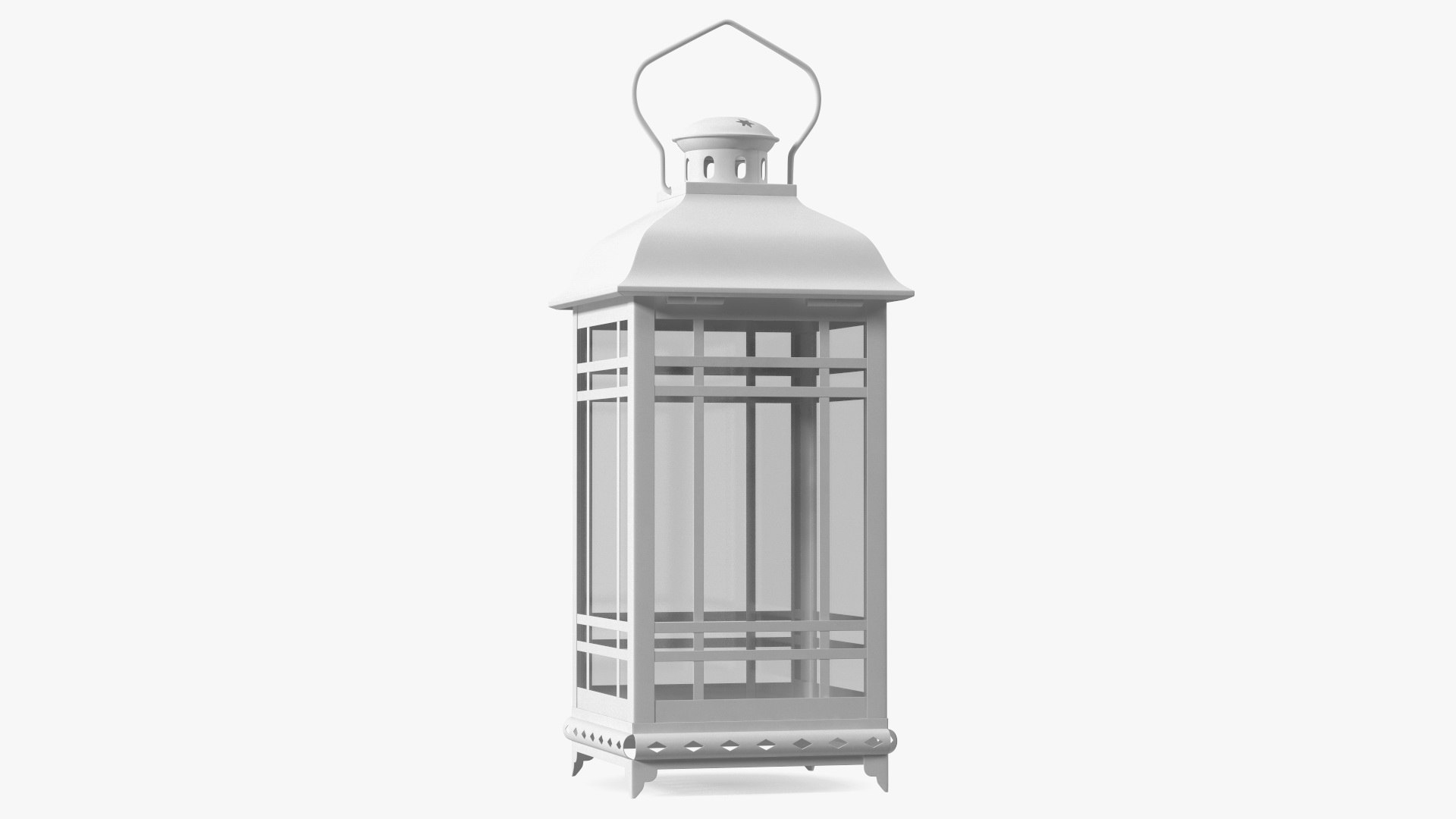 Candle Lantern Small White 3D model preview