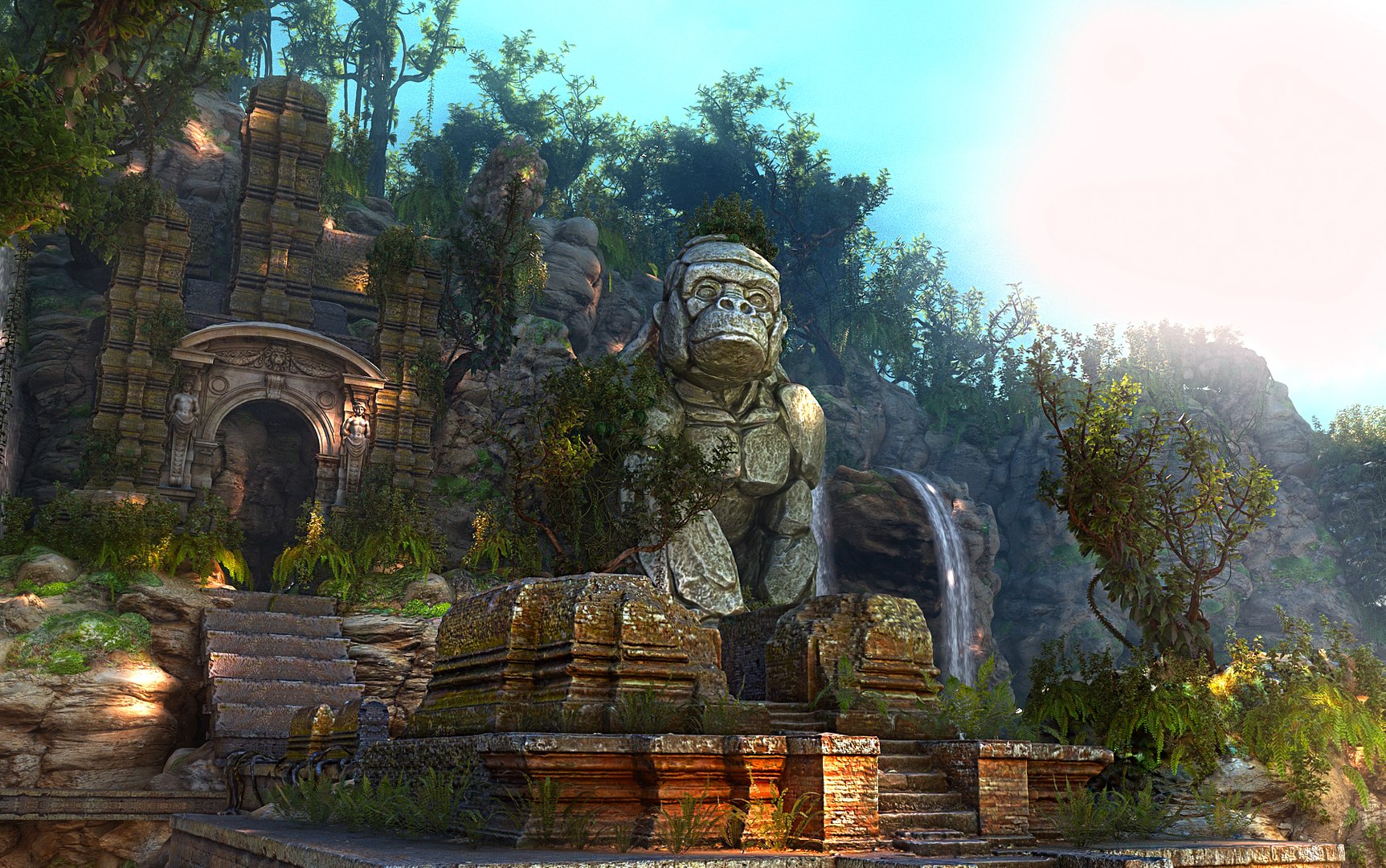 Monkey temple lost civilization model - TurboSquid 1524446