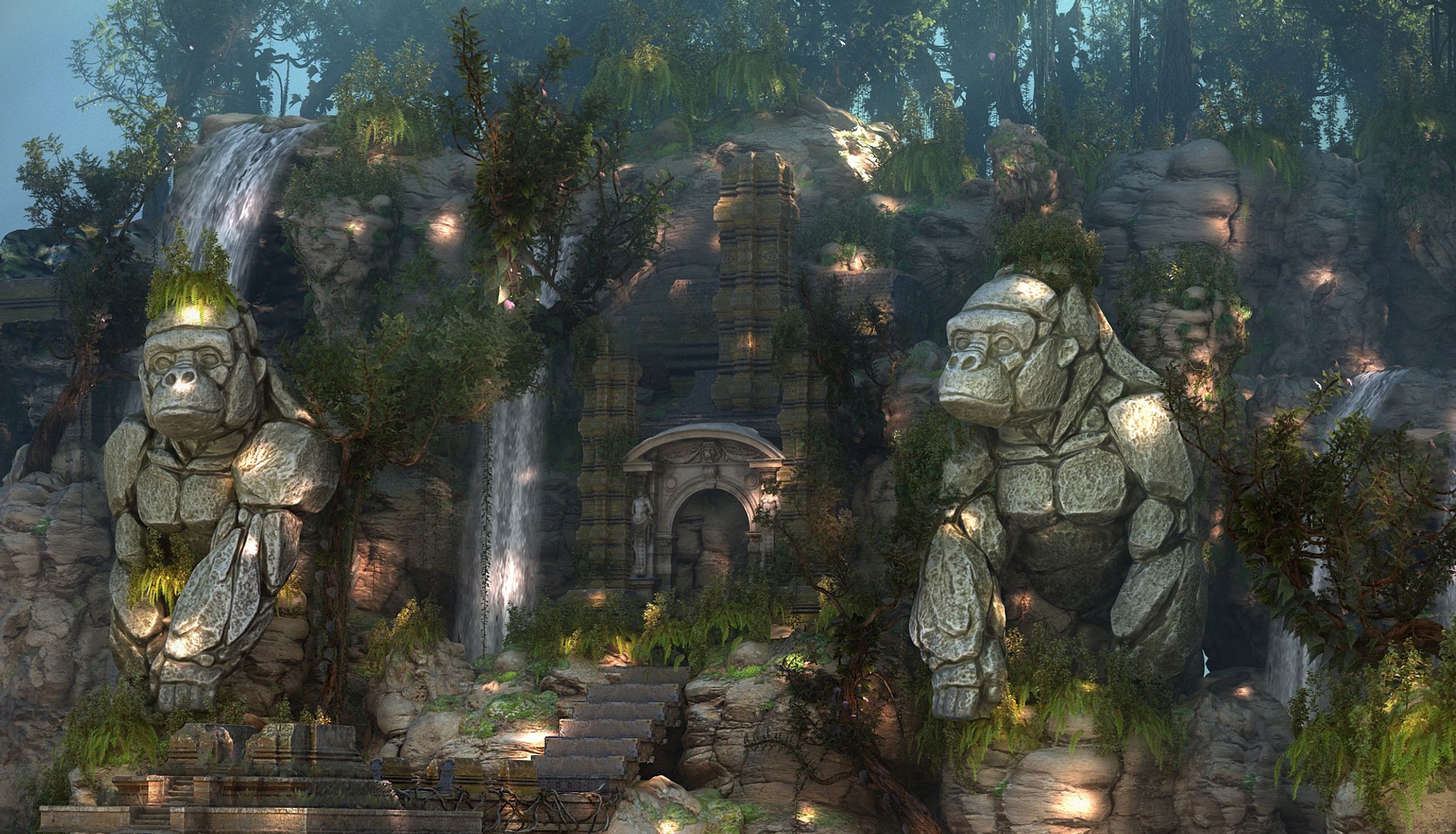Monkey temple lost civilization model - TurboSquid 1524446