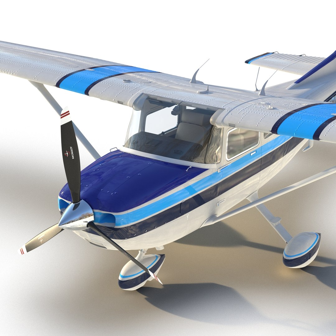 cessna 182 skylane rigged 3d max