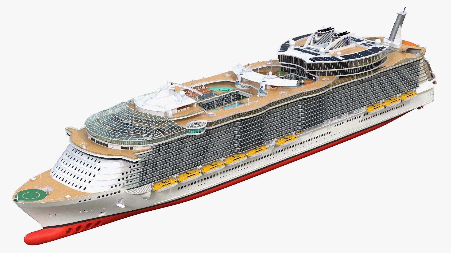 Cruise Ship Simple Details 3D model preview