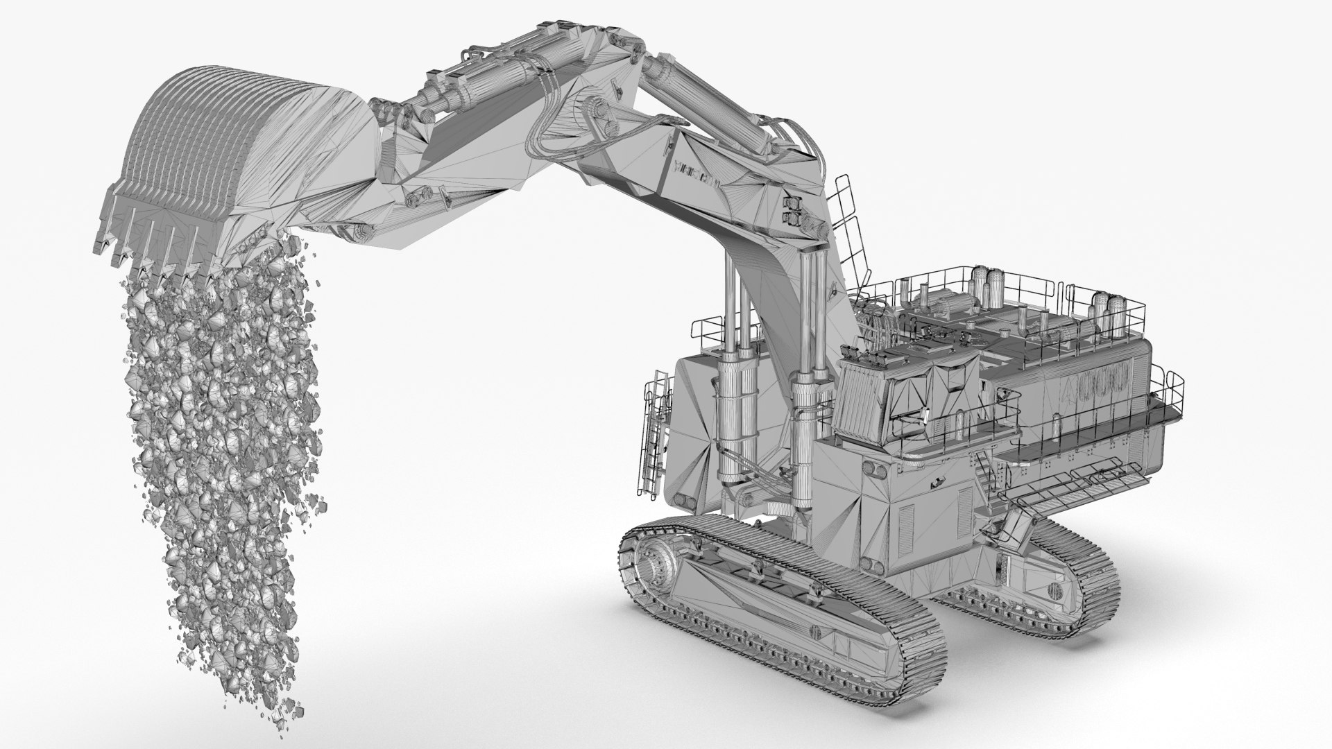 3D Poclain Hydraulic Shovel On Site Model - TurboSquid 2552052