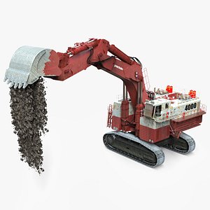 3D Poclain Hydraulic Shovel On Site model