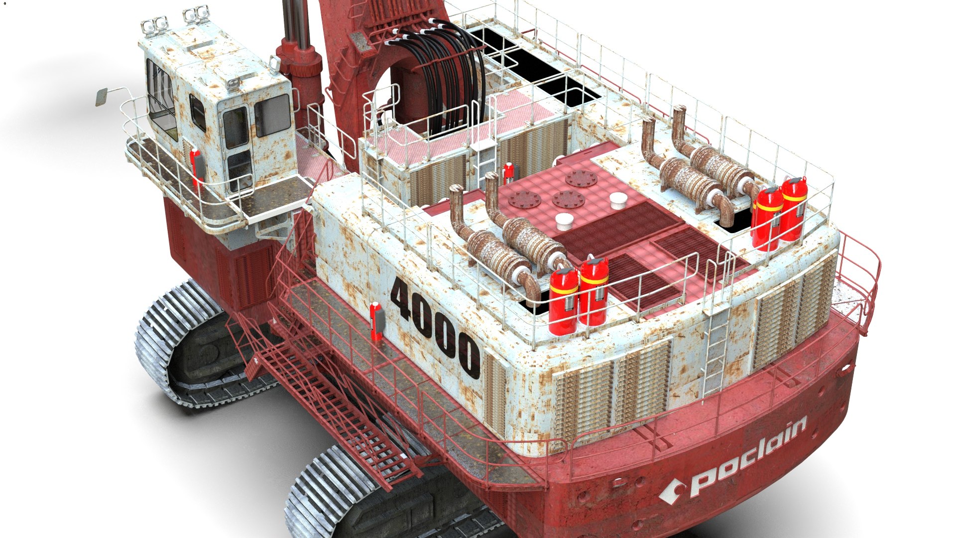 3D Poclain Hydraulic Shovel On Site Model - TurboSquid 2552052