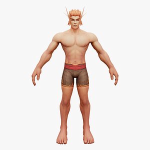 Realistic Male Blood Elf 3D Model High-Quality Fantasy Character for Games Animation