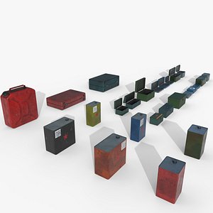3D Metal Boxes and Canisters model