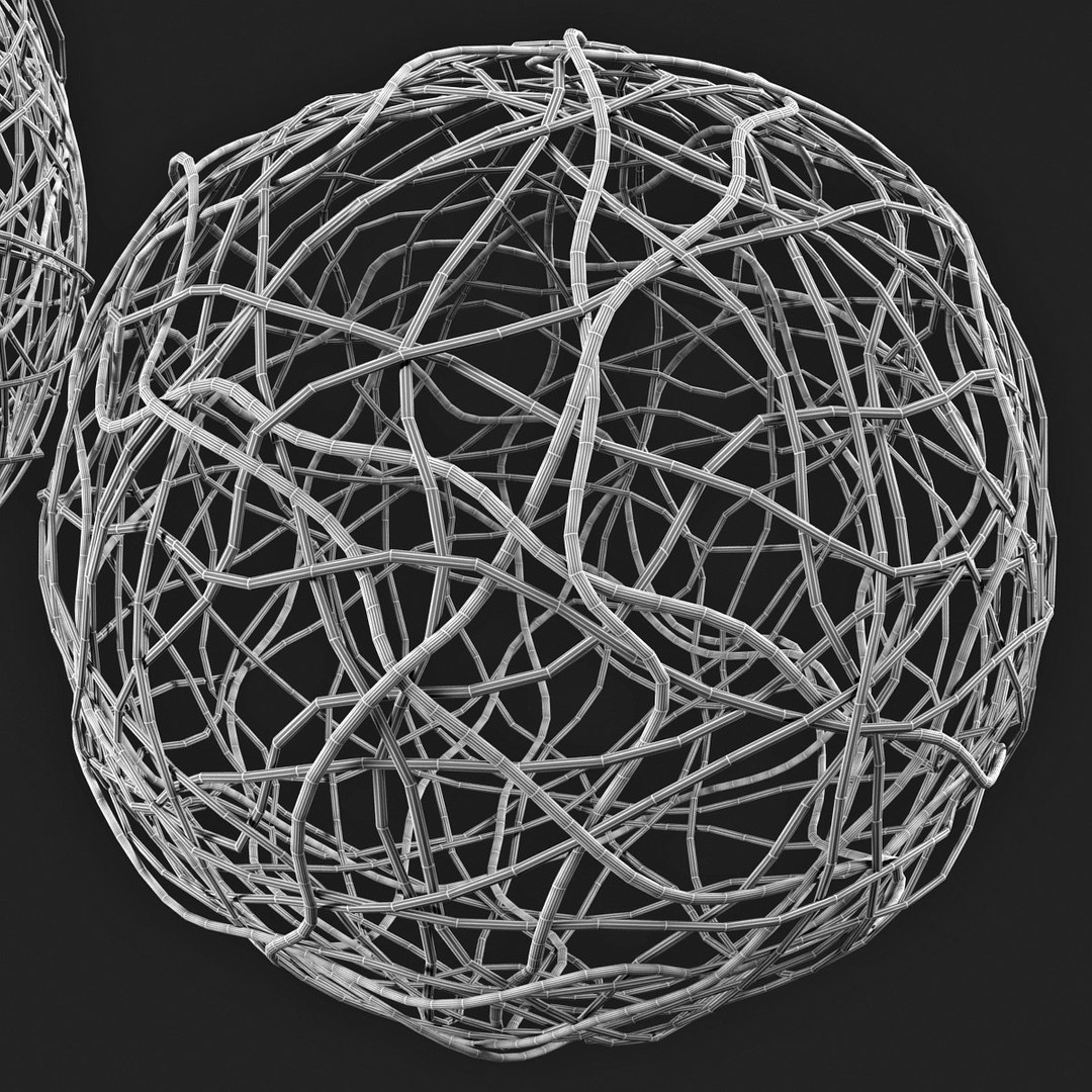 3d wicker core spheres model