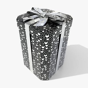 Gift Box - Tall Beveled Edge with Glossy Tied Ribbon Bow