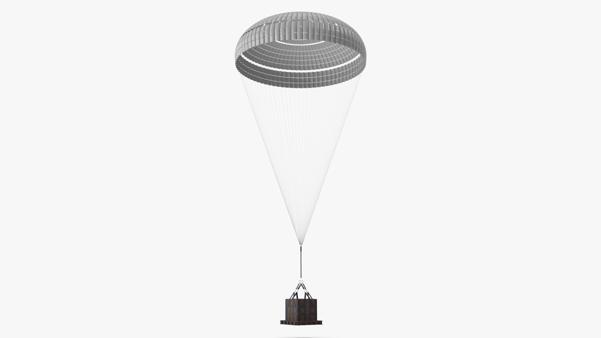 Single Subscale Parachute Cargo System White 3D model preview