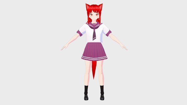 Colección de modelos en 20D gratis de 3 personajes de anime de belleza   Open3dModel