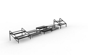 Stage steps 3D model model