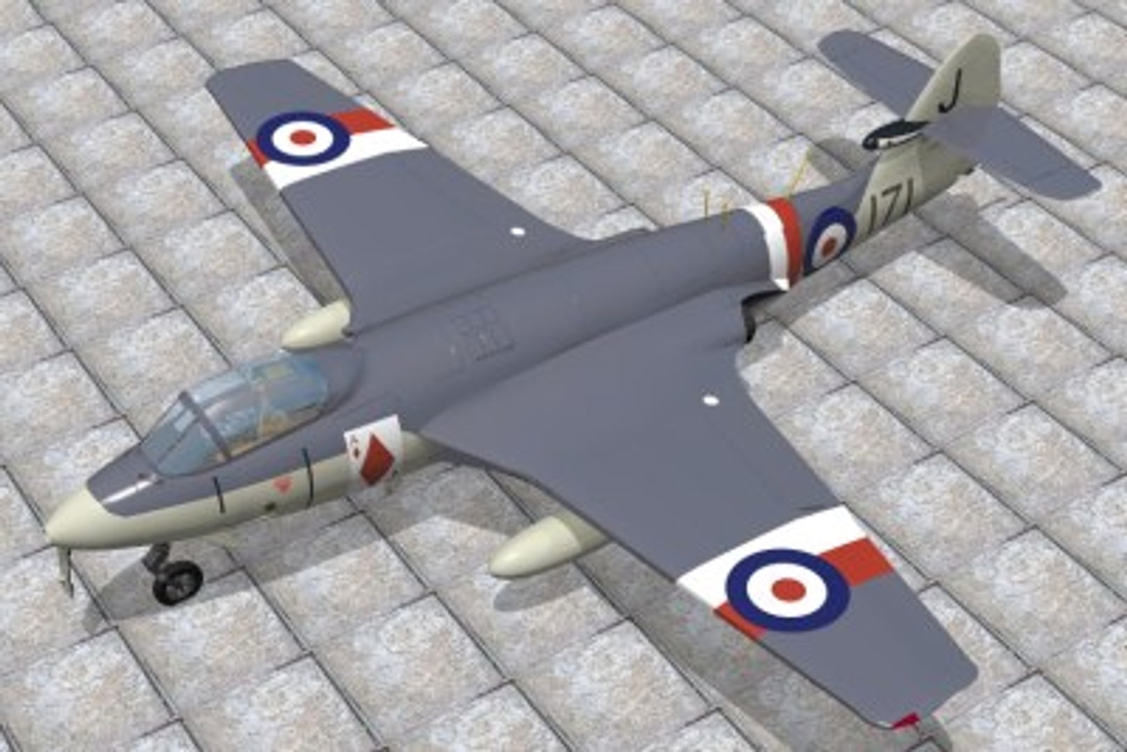 Hawker Sea Hawk Jet 3d Model