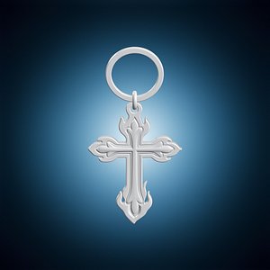 3D model Caravaca Flame Keychain 3D Printable