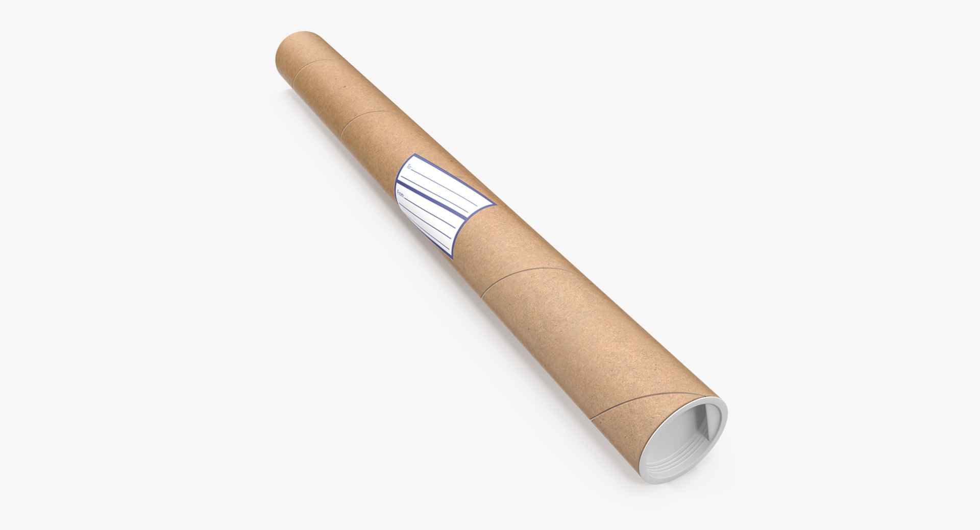 Cardboard Postal Tube 3D model preview