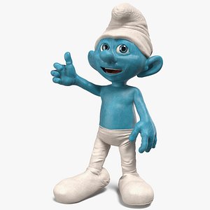 Cartoon Smurf with Fur Rigged 3D