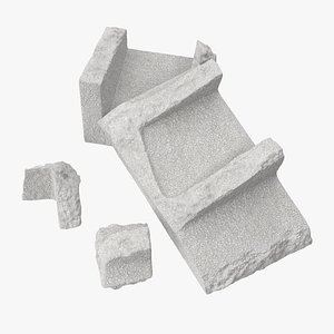 cinder blocks broken 02 3d model