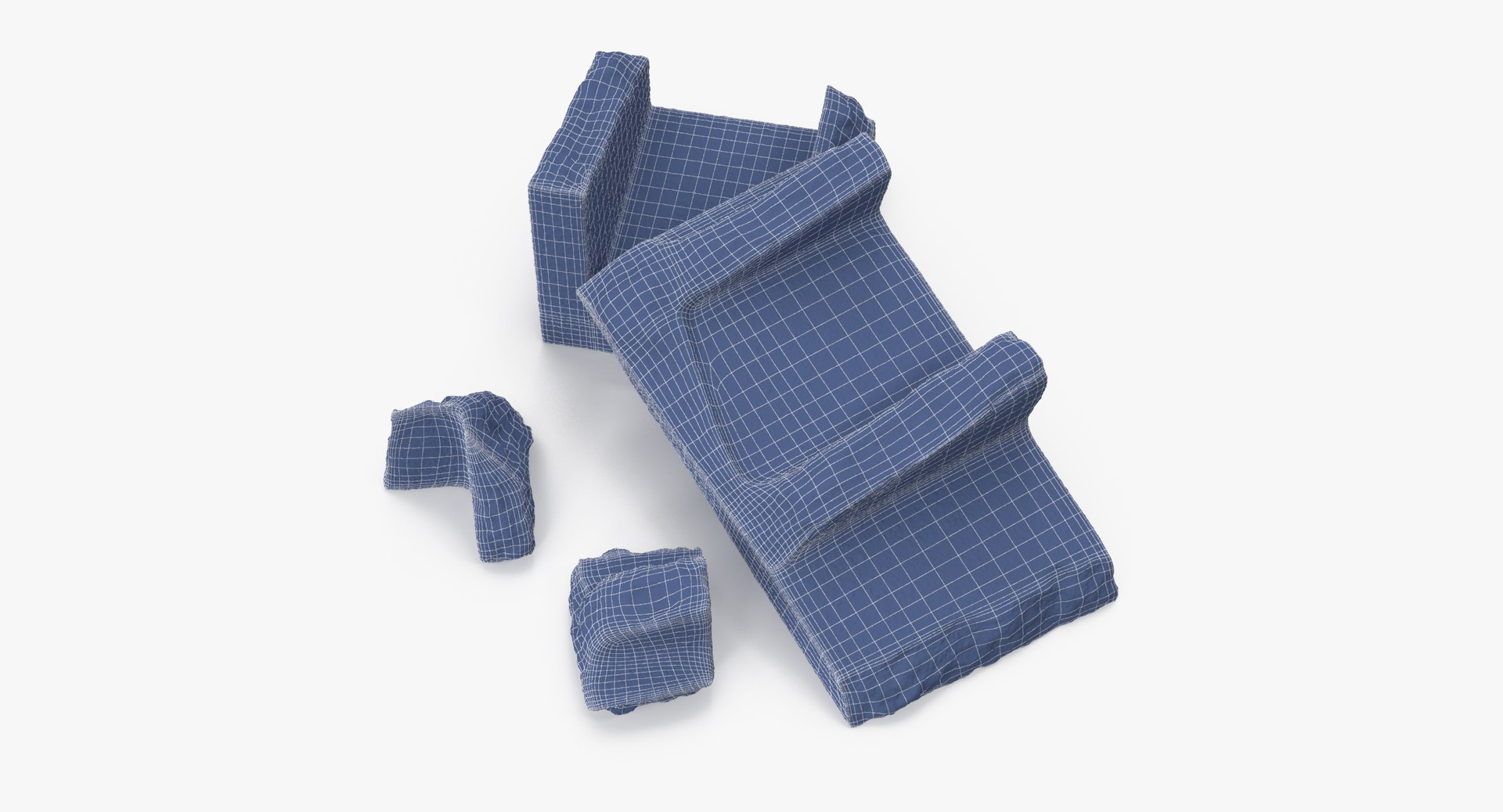 Cinder Blocks Broken 02 3d Model