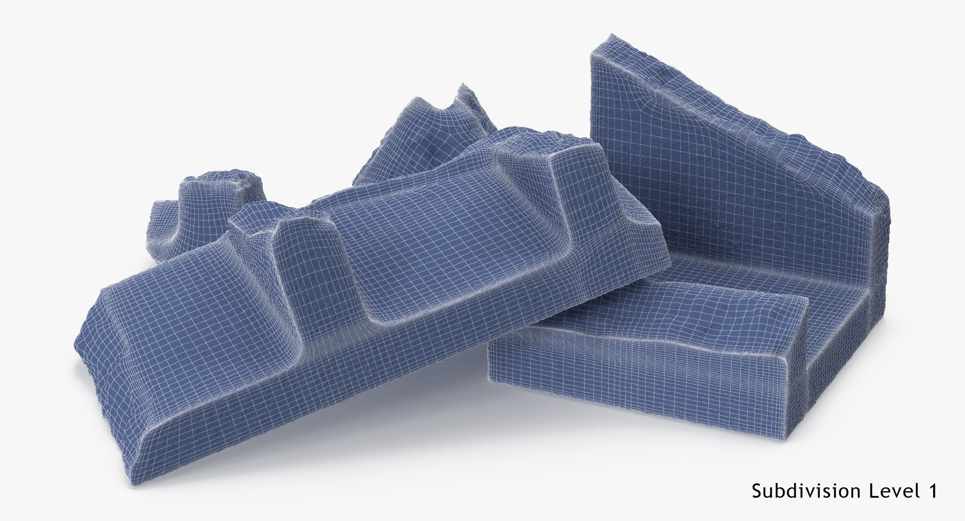 Cinder Blocks Broken 02 3d Model