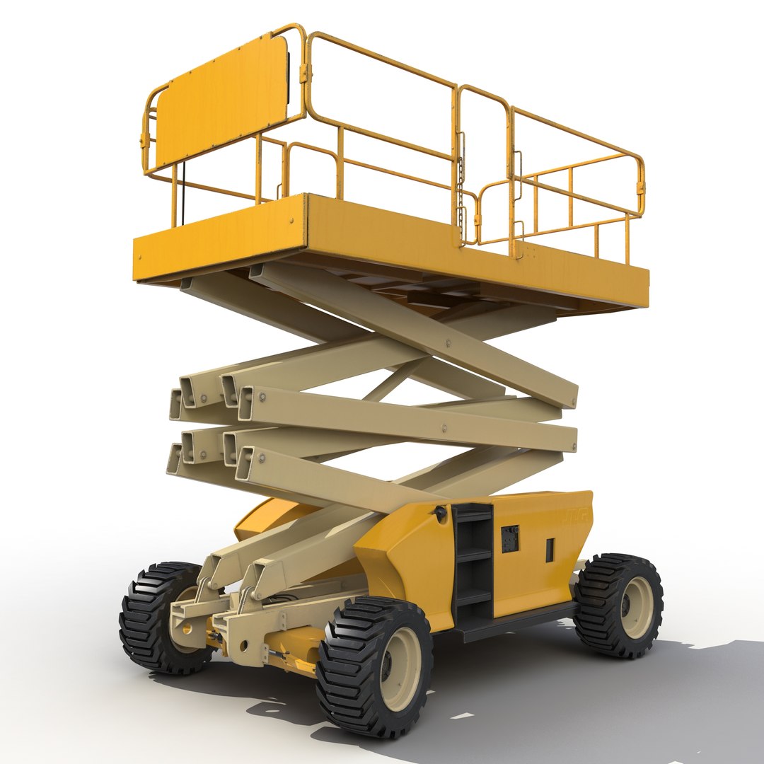 Engine Powered Scissor Lift Generic Rigged 3D model preview