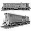 3D trains passenger wagons