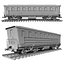 3D trains passenger wagons