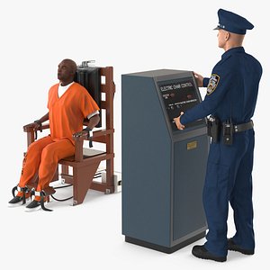 Prisoner on Electric Chair and Officer 3D model