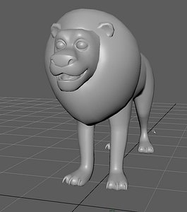 lion cartoon 3D model
