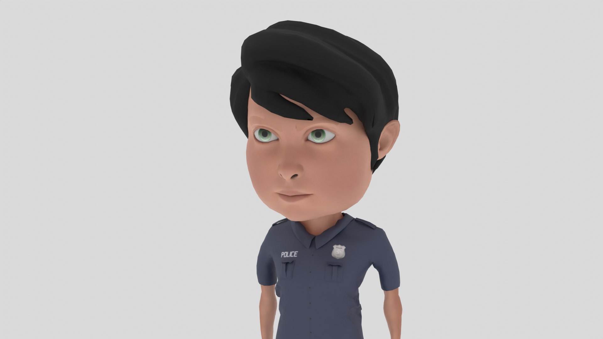 3D Cartoon Police Model - TurboSquid 2034758