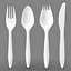 3d disposable tableware cutlery model
