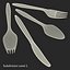 3d disposable tableware cutlery model