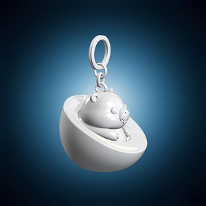 Chibi Capybara Avocado Keychain 3D Print Model 3D model