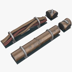 Sci-fi Ceiling Thick Pipes And Wires PBR