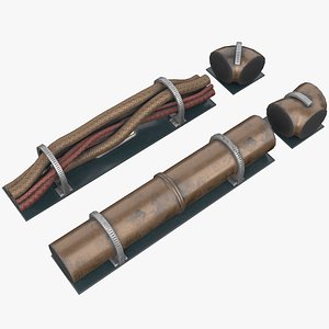 Sci-fi Ceiling Thick Pipes And Wires PBR