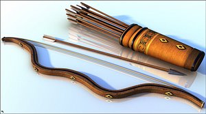 3D medieval arrow bow model