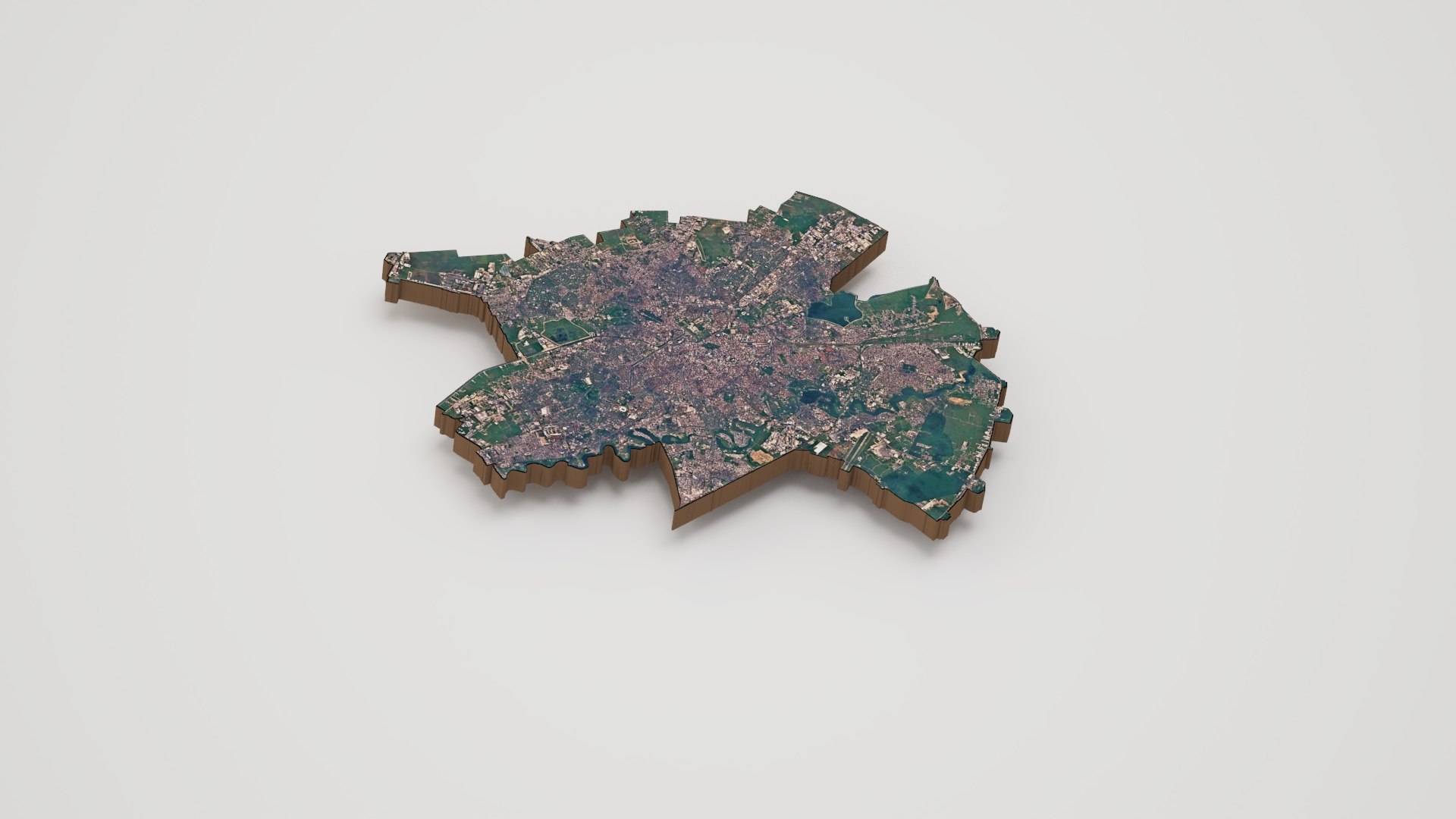 3D Bucharest Capital Of Romania Realistic 3D Terrain Map Model ...