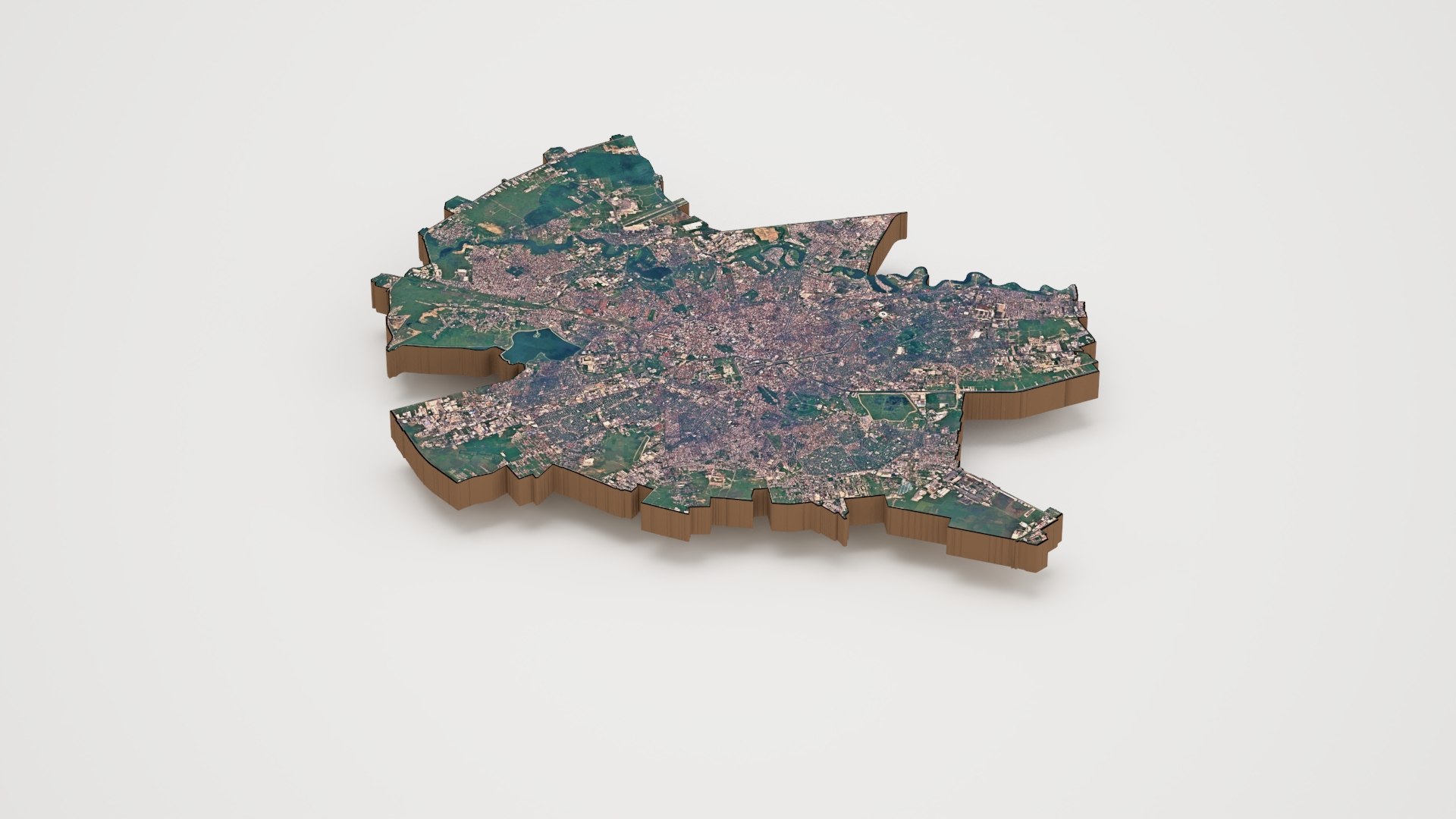 3D Bucharest Capital Of Romania Realistic 3D Terrain Map Model ...