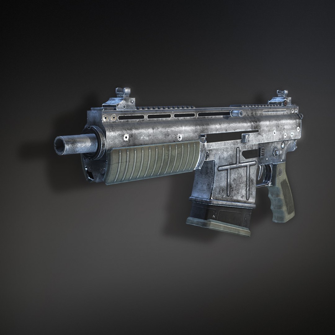 Set Sci-fi Assault Rifles 3d 3ds