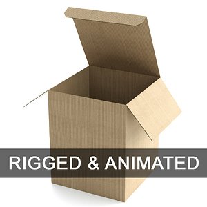 3D Model Photorealistic Cardboard Box & Rope 3D Model - FlatPyramid