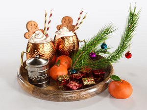 3D tray gingerbread ginger model