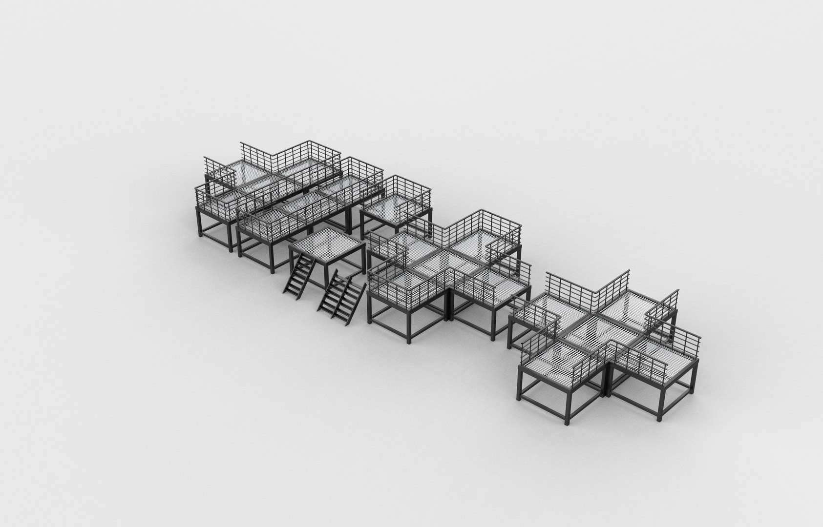 3D Industrial Modular Catwalk 3D Model Model - TurboSquid 2467063
