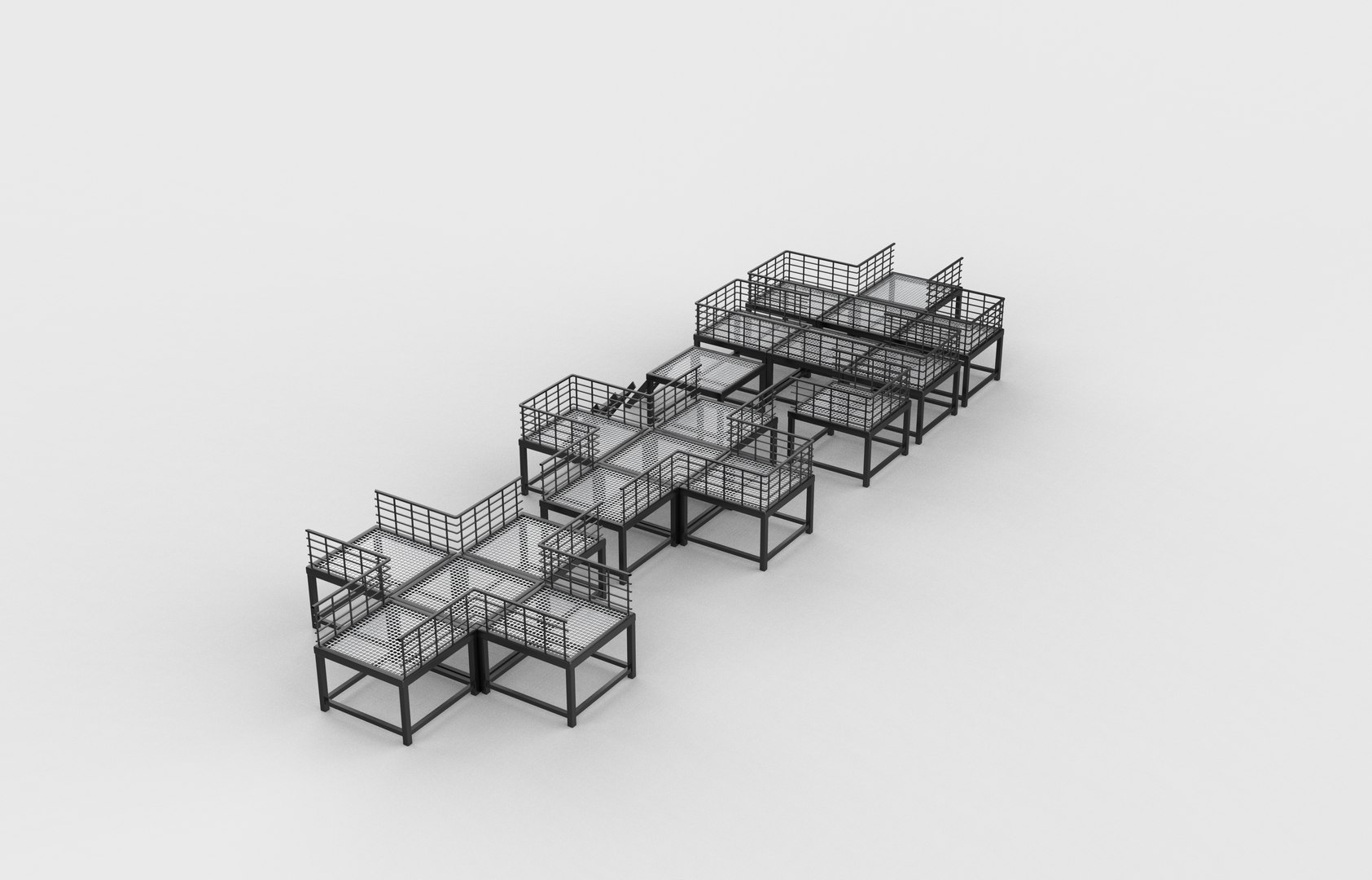3D Industrial Modular Catwalk 3D Model Model - TurboSquid 2467063