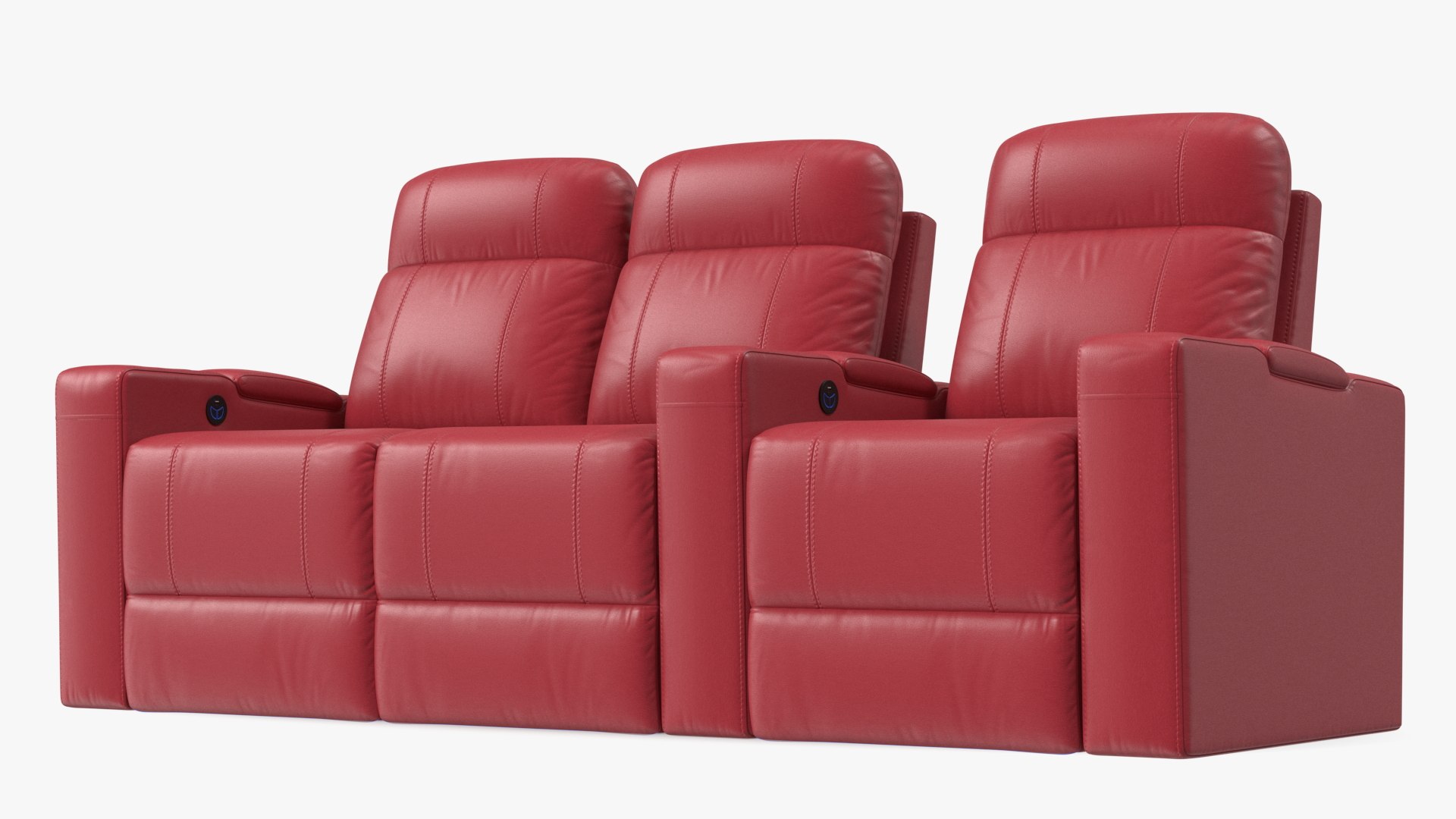 3D Valencia Home Theater Seating Row Of 3 Loveseat Red TurboSquid 1925385