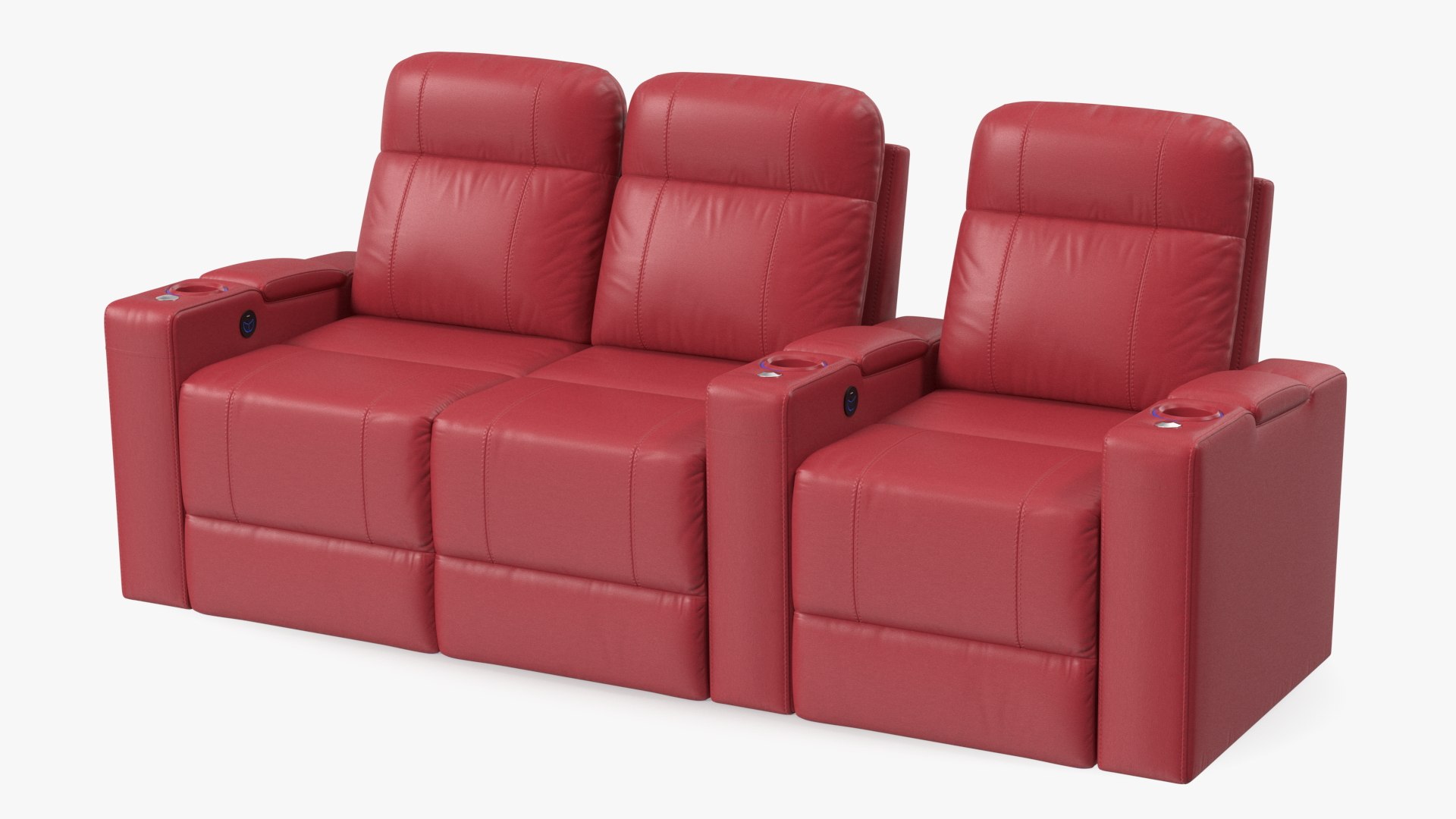 3D Valencia Home Theater Seating Row of 3 Loveseat Red TurboSquid 1925385